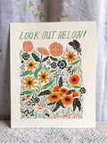 "Look Out Below" risograph print