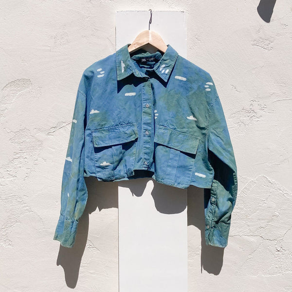 Earth From Above Cropped Button-up (XL)